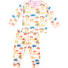 Long Sleeve Pajama Set, Rainbows Pink - Pajamas - 1 - thumbnail