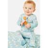 Long Sleeve Zip Footie, Clouds - Pajamas - 2