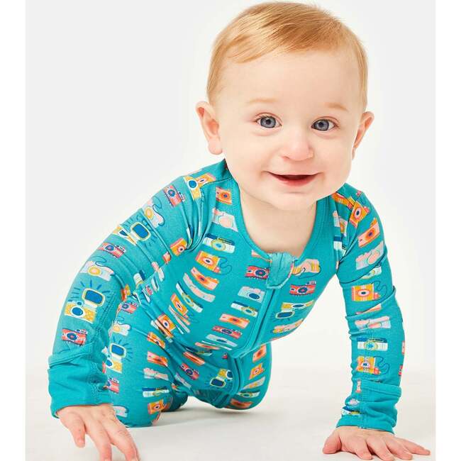 Long Sleeve Zip Footie, Cameras - Pajamas - 2