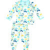 Long Sleeve Pajama Set, Rainbows Blue - Pajamas - 1 - thumbnail