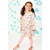 Stretchy Long Sleeve Twirl Dress and Leggings, Sweet Dreams Pink - Pajamas - 2