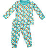 Long Sleeve Pajama Set, Bacon & Eggs Blue - Pajamas - 1 - thumbnail