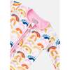 Long Sleeve Zip Footie, Rainbows Pink - Pajamas - 3