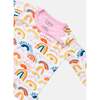 Long Sleeve Pajama Set, Rainbows Pink - Pajamas - 3
