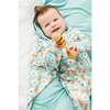 Long Sleeve Zip Footie, Bacon & Eggs Blue - Pajamas - 2