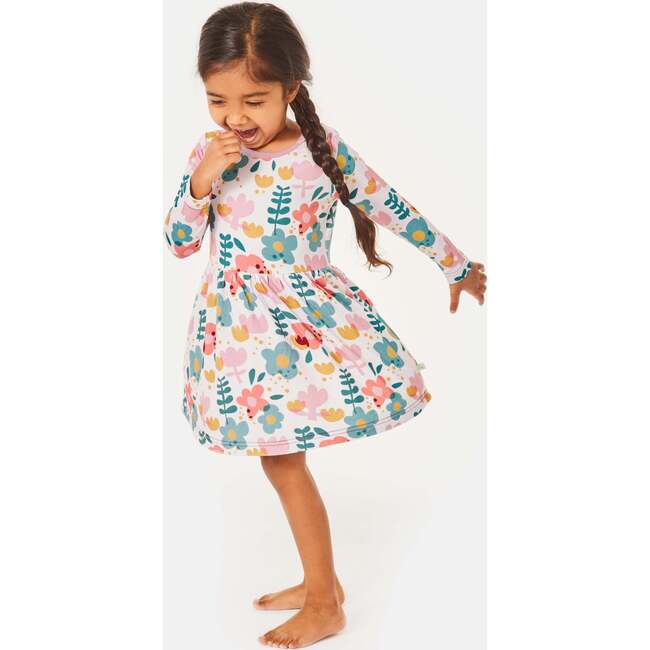 Stretchy Long Sleeve Twirl Dress, Flower Power - Pajamas - 3