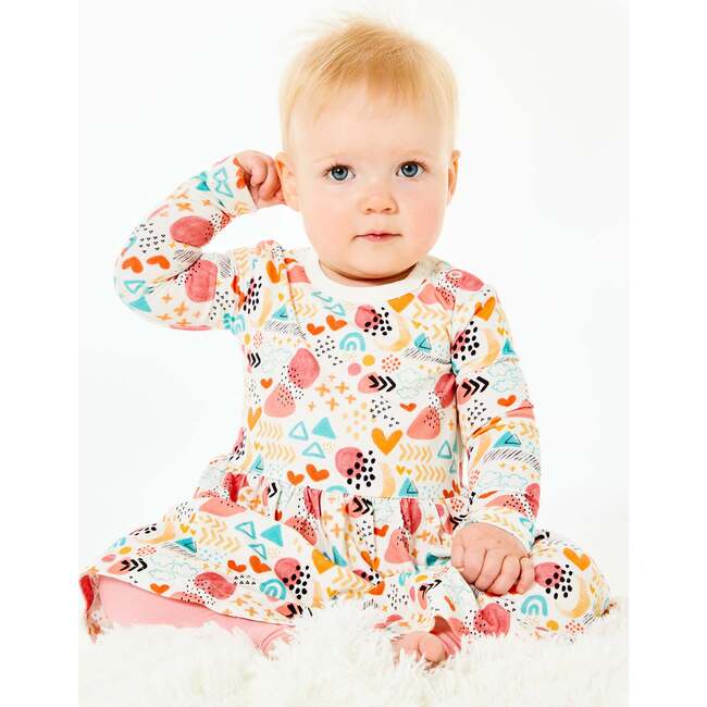 Stretchy Long Sleeve Twirl Dress and Leggings, Sweet Dreams Pink - Pajamas - 6