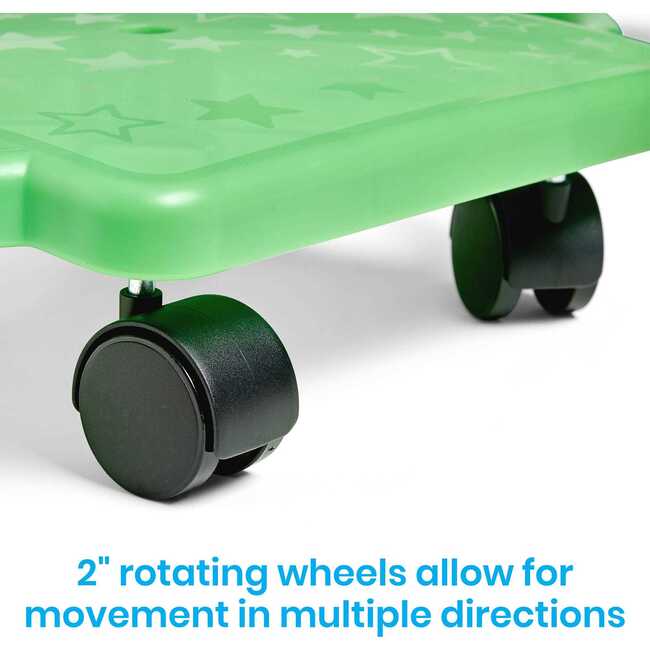 Neon Indoor Scooter Board with Safety Handles for Kids Ages 6-12, Plastic Floor Scooter Board with Rollers - STEM Toys - 5