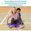 Purple Indoor Scooter Board with Safety Handles for Kids Ages 6-12, Plastic Floor Scooter Board with Rollers - STEM Toys - 6