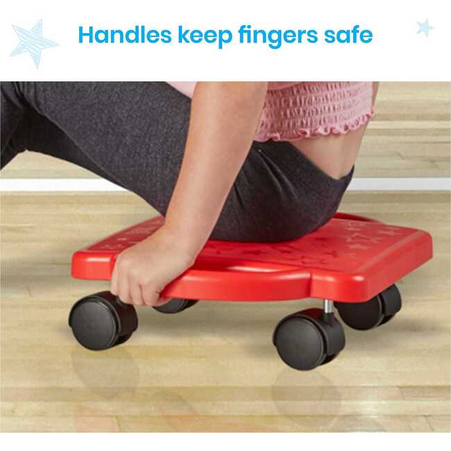 Purple Indoor Scooter Board with Safety Handles for Kids Ages 6-12, Plastic Floor Scooter Board with Rollers - STEM Toys - 7