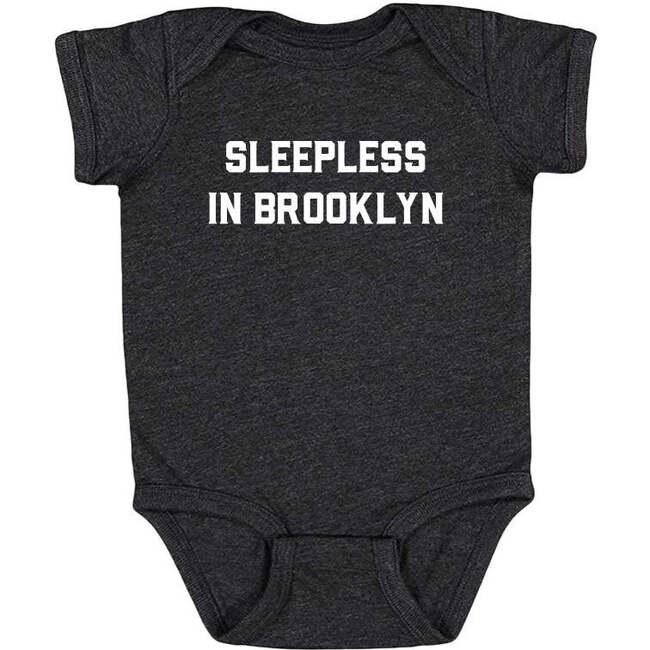 Sleepless in Brooklyn Baby Bodysuit, Charcoal Grey