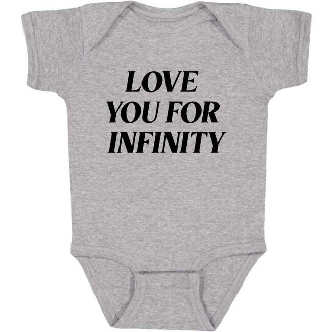 Love You For Infinity Baby Bodysuit, Grey