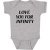 Love You For Infinity Baby Bodysuit, Grey - Onesies - 1 - thumbnail