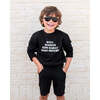 Well Behaved Kids Rarely Make History Kids Sweatshirt, Black - Sweatshirts - 2