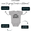 Love You For Infinity Baby Bodysuit, Grey - Onesies - 2
