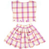 Magnolia Checked Top And Skirt Set, Orange Flower - Mixed Apparel Set - 1 - thumbnail