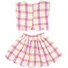 Magnolia Checked Top And Skirt Set, Orange Flower - Mixed Apparel Set - 2