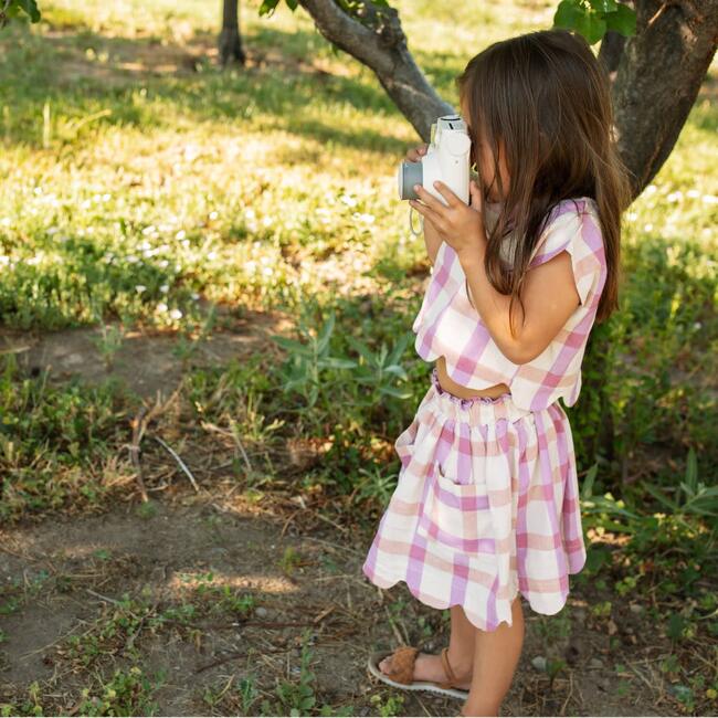 Magnolia Checked Top And Skirt Set, Orange Flower - Mixed Apparel Set - 6