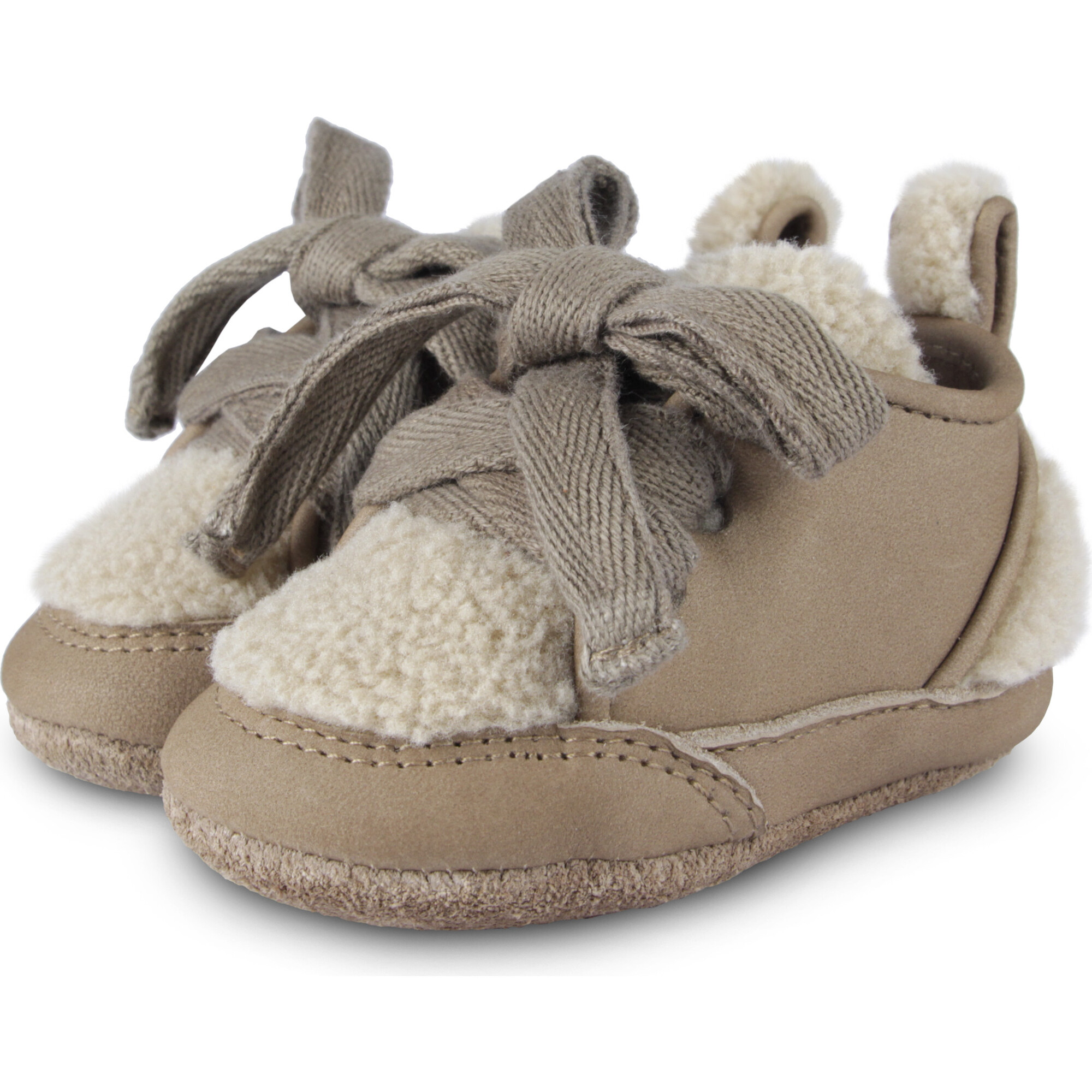 Semmi Nubuck And faux fur Crib Shoes Truffle Donsje Amsterdam Shoes Booties Maisonette