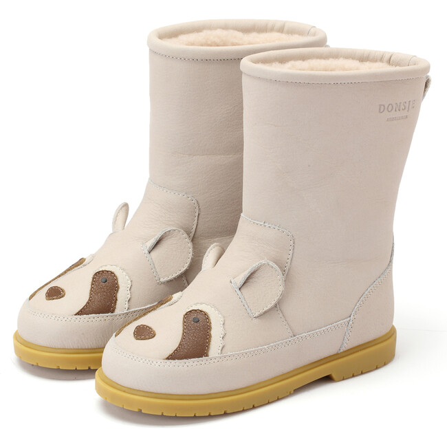 Wadudu Special Raccoon Leather Lining Boots, Ivory