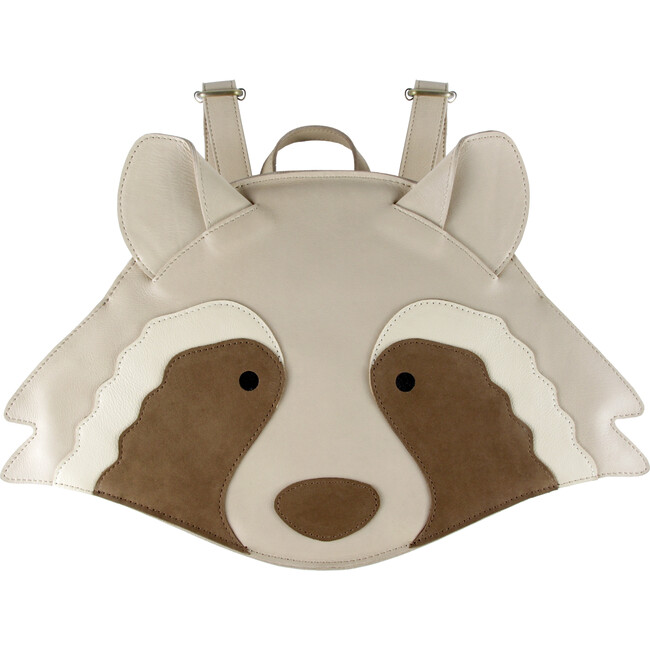 Umi Raccoon Classic Leather Schoolbag, Ivory