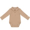 Paulo Long Sleeve Bodysuit, Latte - Onesies - 1 - thumbnail