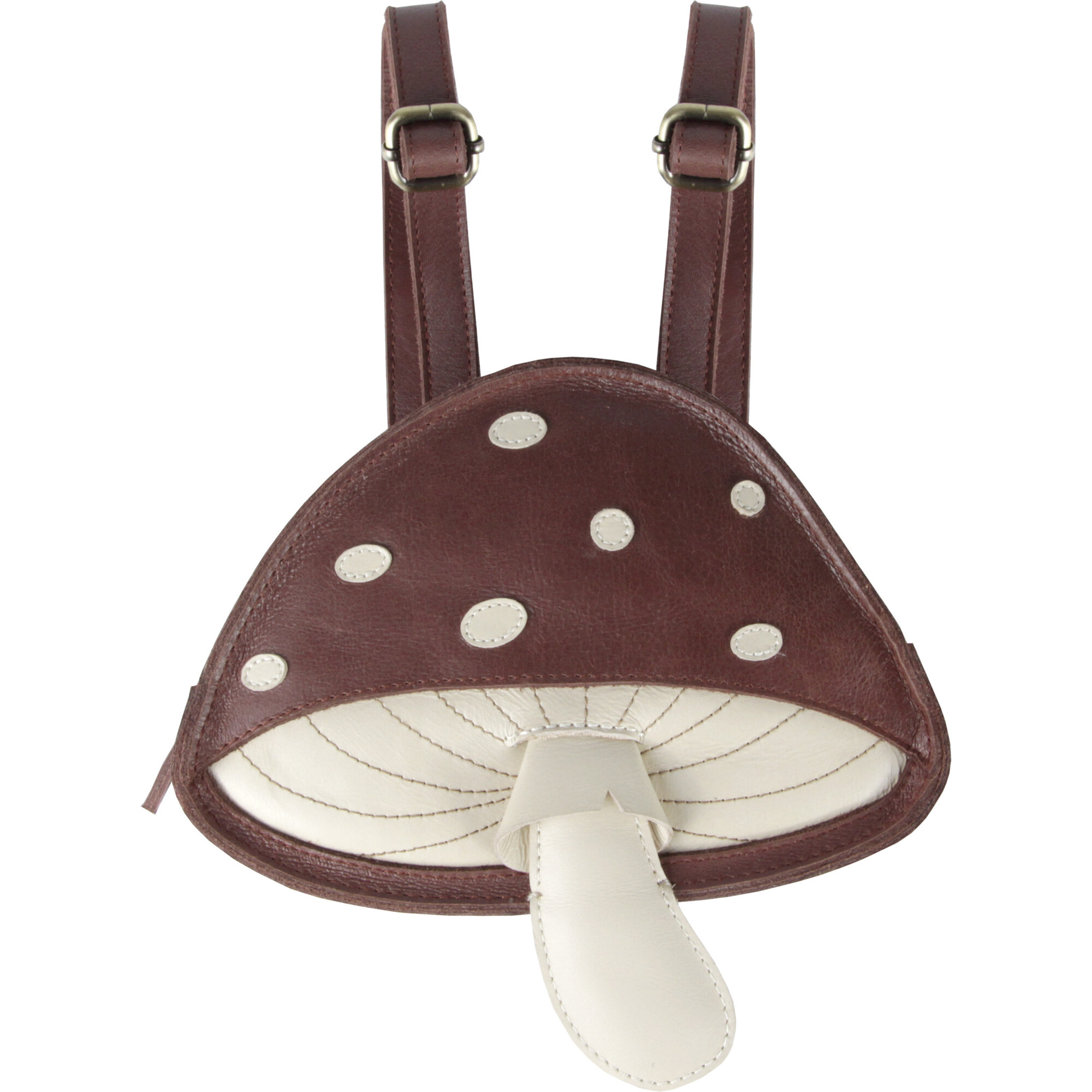 Tum Toadstool Classic Leather Backpack, Burgundy - Backpacks - 1