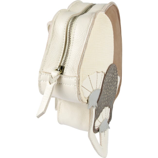 Tum Fungi Leather Backpack, Cream - Backpacks - 3