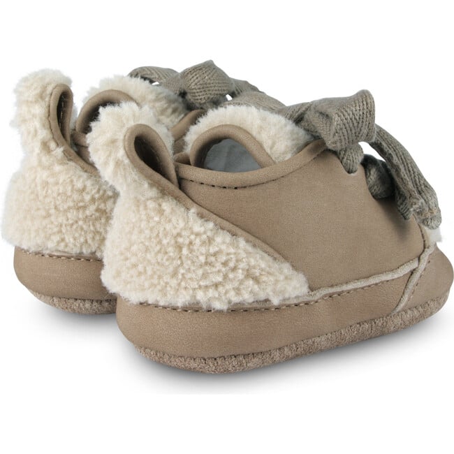 Semmi Nubuck And faux fur Crib Shoes, Truffle - Crib Shoes - 4