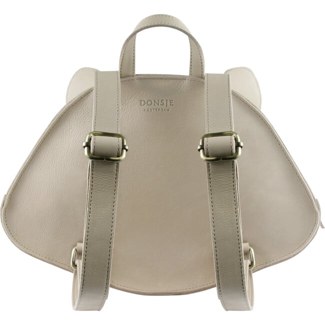 Umi Raccoon Classic Leather Schoolbag, Ivory - Backpacks - 4