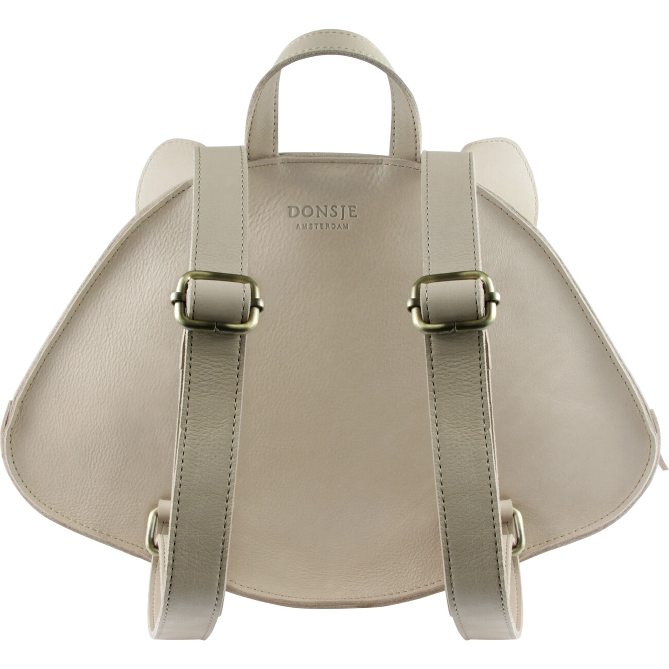 Umi Raccoon Classic Leather Schoolbag, Ivory - Donsje
