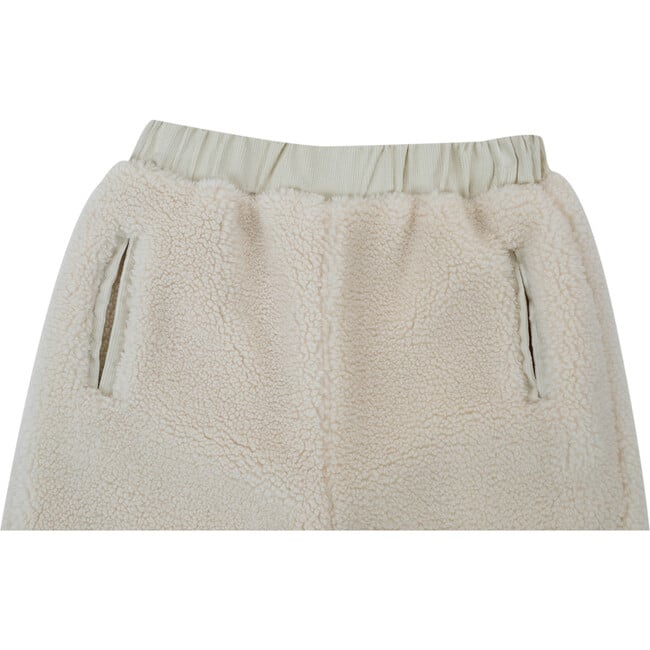 Splint Faux Fur Shearling Trousers, Cream - Pants - 4