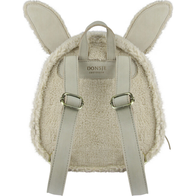 Paui Bunny Curly Faux Fur Schoolbag, Beige - Bags - 4