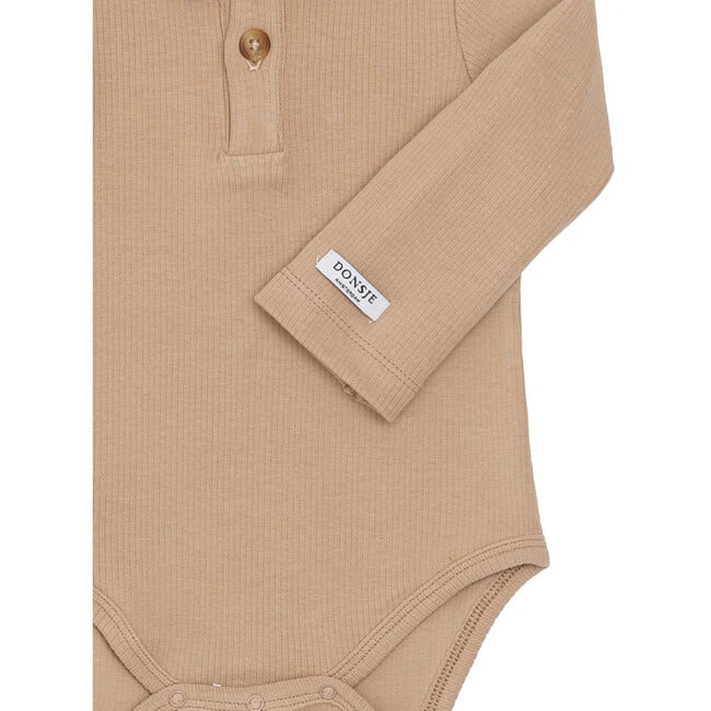 Paulo Long Sleeve Bodysuit, Latte - Onesies - 4