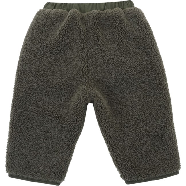 Splint Faux Fur Shearling Trousers, Forest Green - Pants - 3