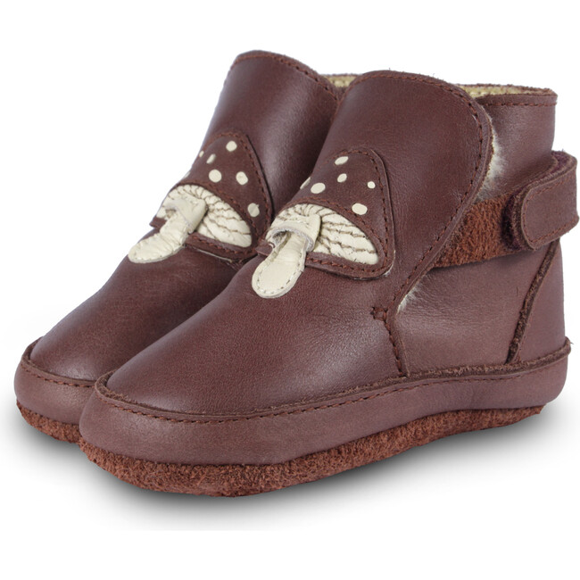 Mush Toadstool Classic Leather Lining Booties, Burgundy