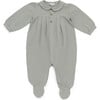 Nanieke Footed Onesie, Pigeon Blue - Bodysuits - 1 - thumbnail