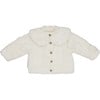 Marie Oversized Peter Pan Collar Jacket, Off-White Teddy - Jackets - 1 - thumbnail