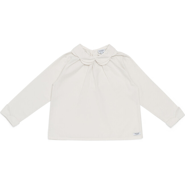 Mayte Double Peter Pan Collar Blouse, White Sand