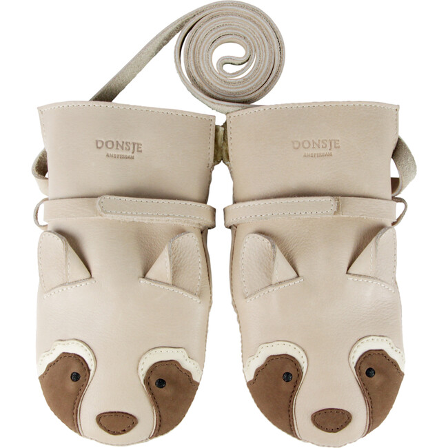 Kapi Special Raccoon Leather Mittens, Ivory Classic
