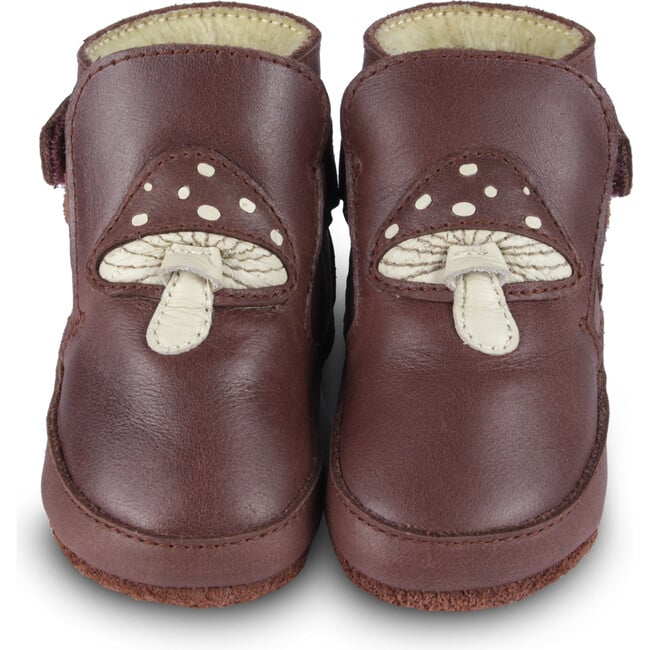 Mush Toadstool Classic Leather Lining Booties, Burgundy - Booties - 3