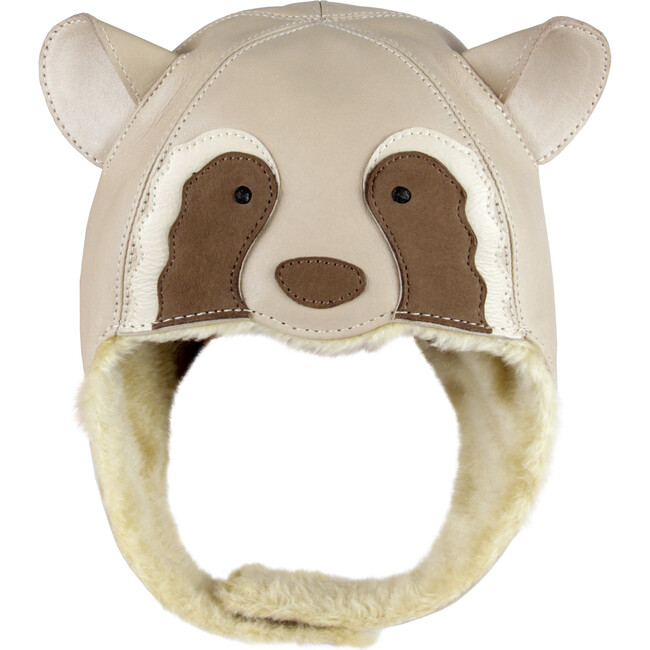 Kapi Special Raccoon Leather Hat, Ivory Classic