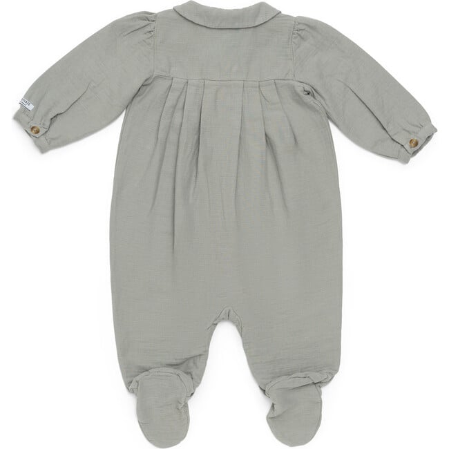 Nanieke Footed Onesie, Pigeon Blue - Bodysuits - 3