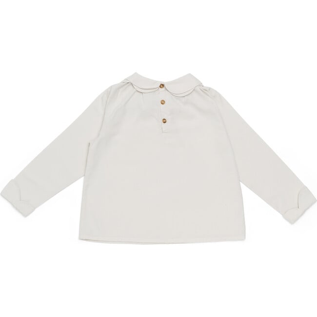 Mayte Double Peter Pan Collar Blouse, White Sand - Blouses - 3