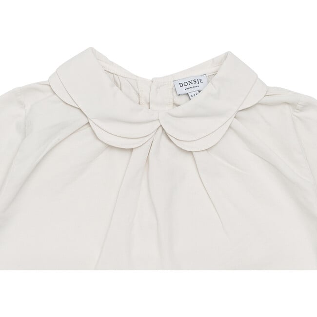 Mayte Double Peter Pan Collar Blouse, White Sand - Blouses - 4