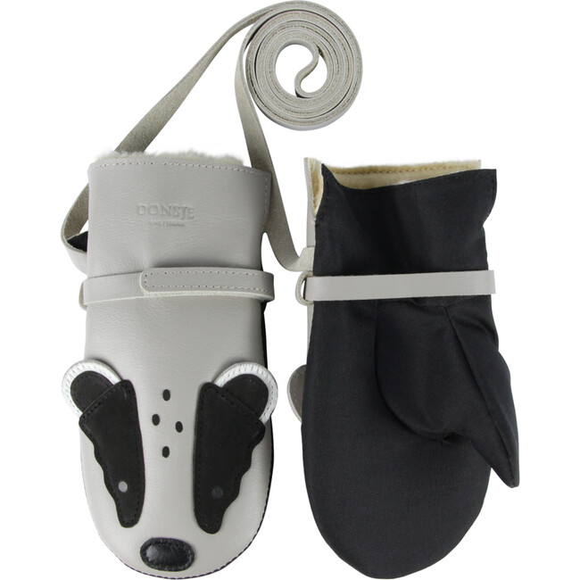 Kapi Exclusive Badger Leather Mittens, Light Stone - Gloves - 3