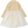 Lotus High Neck Tulle Skirt Dress, Biscuit - Dresses - 3