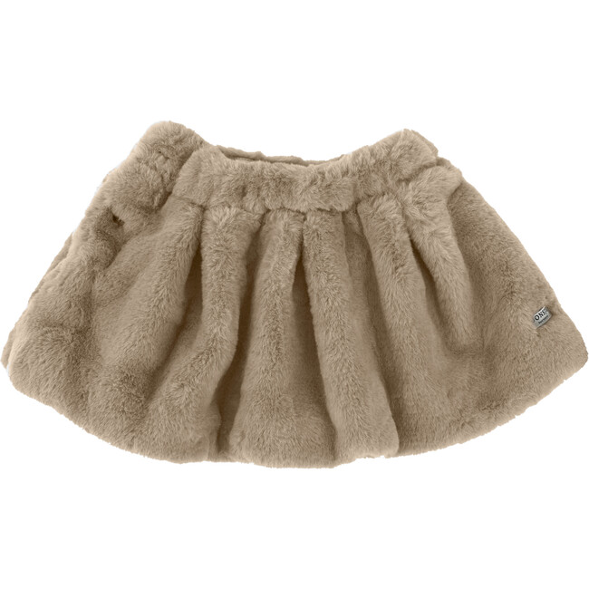 Isabelle Faux Fur Skirt, Light Teddy