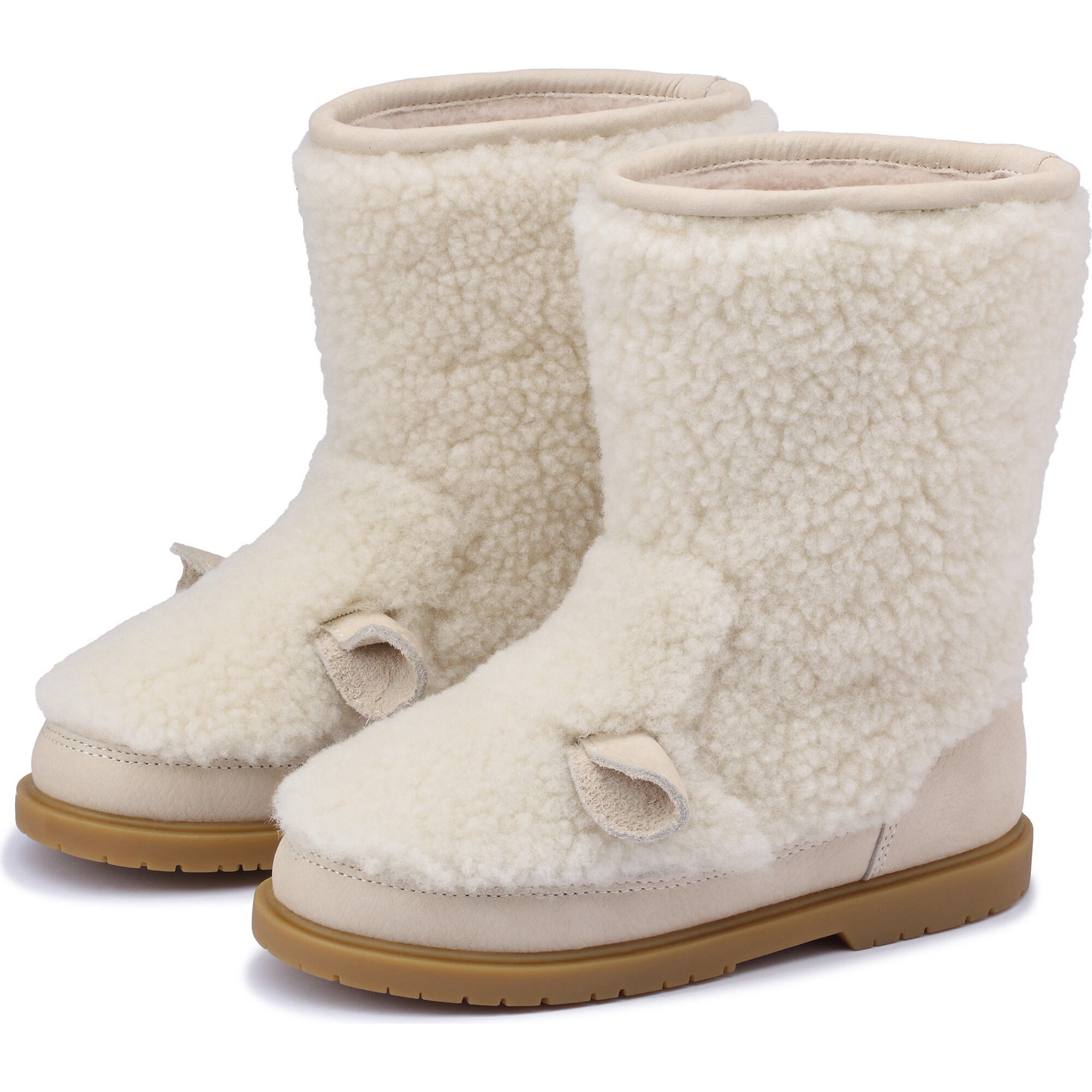 Irfi Lammy Curly Sheep Wool Lining Fur Boots, Off-White - Boots - 1