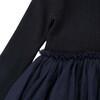 Lotus High Neck Tulle Skirt Dress, Night Blue - Dresses - 5